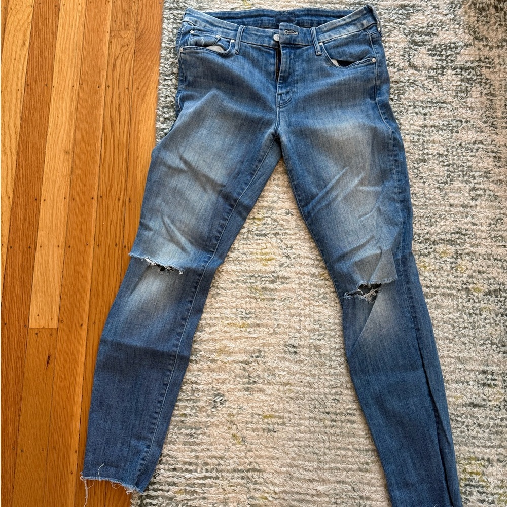 Women's Blue Distressed Jeans